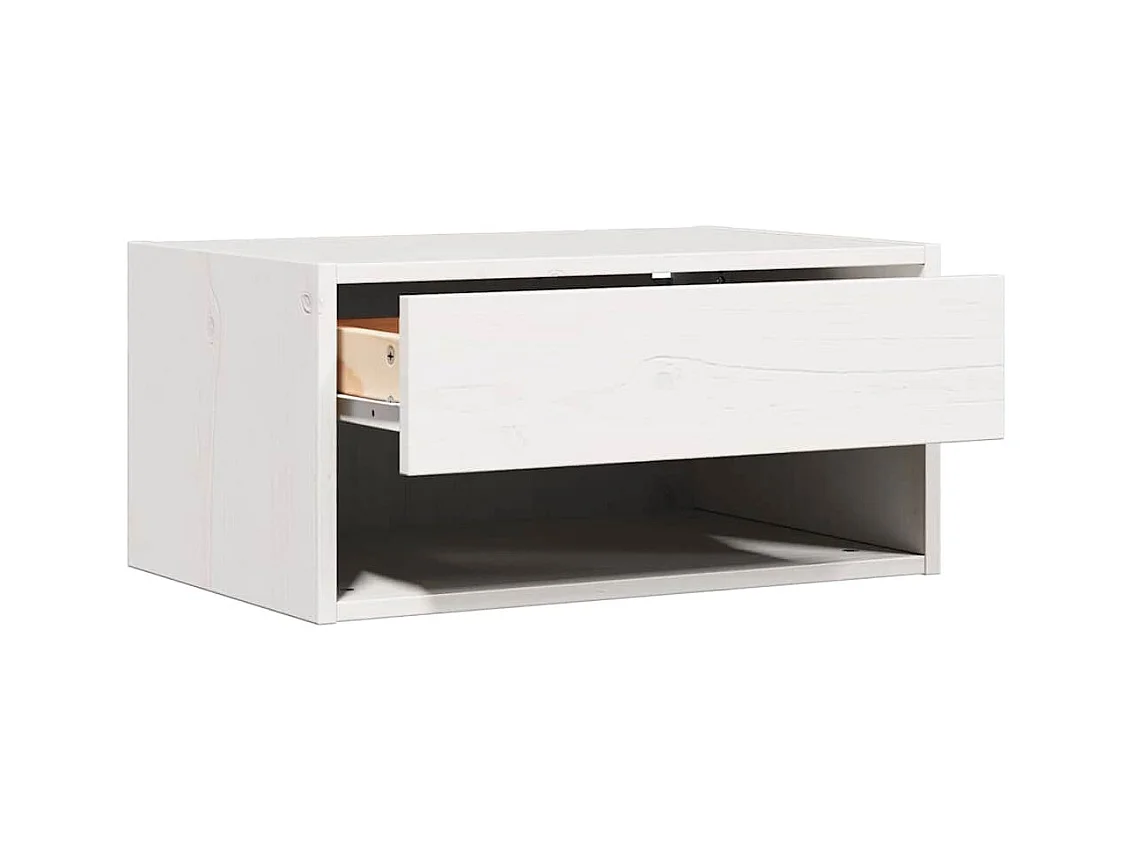 Mesa de Noche | Mesa auxiliar con cajón 2 uds. Blanco 50x32.5x24 cm