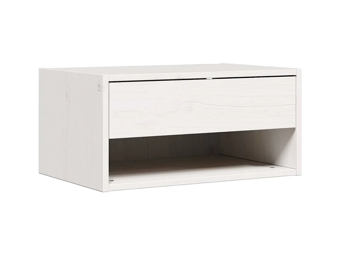 Mesa de Noche | Mesa auxiliar con cajón 2 uds. Blanco 50x32.5x24 cm