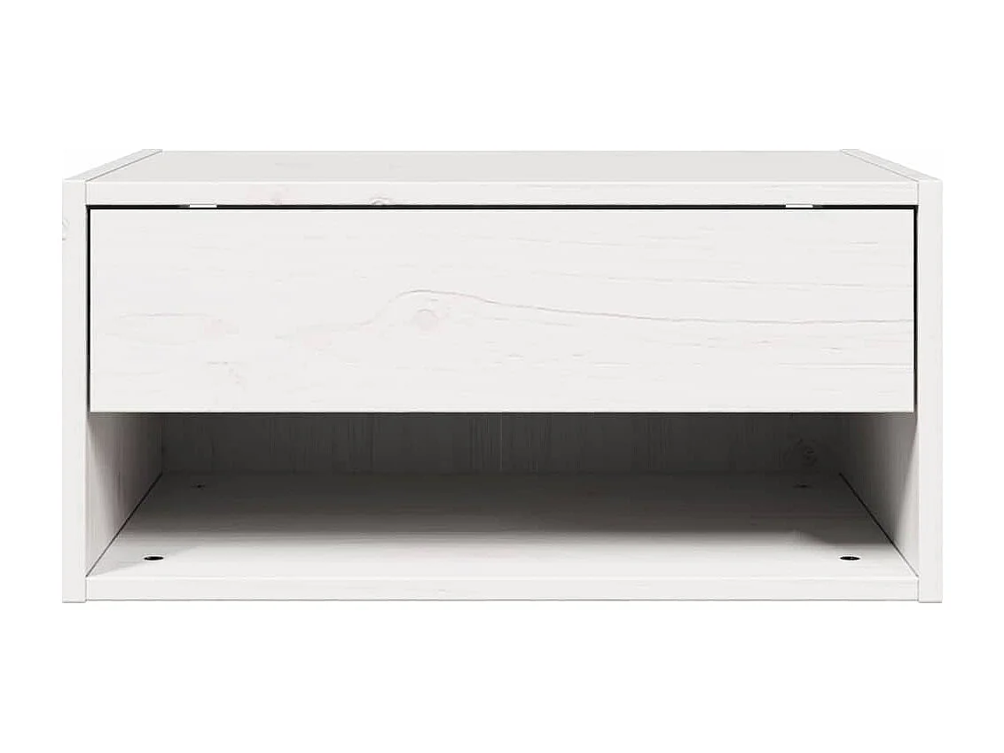 Mesa de Noche | Mesa auxiliar con cajón 2 uds. Blanco 50x32.5x24 cm