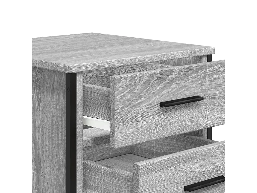 Mesita de noche | Mesilla de noche 2 uds. madera ingeniería gris Sonoma 40x41x40 cm