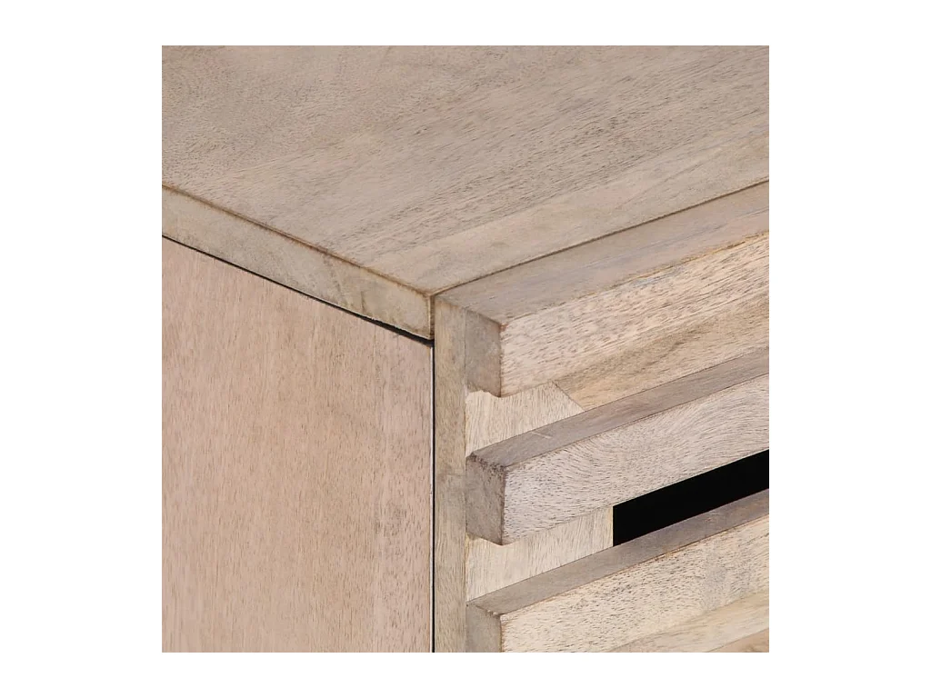 Mesita de noche | Mesilla de noche madera maciza de mango blanca 50x34x60 cm