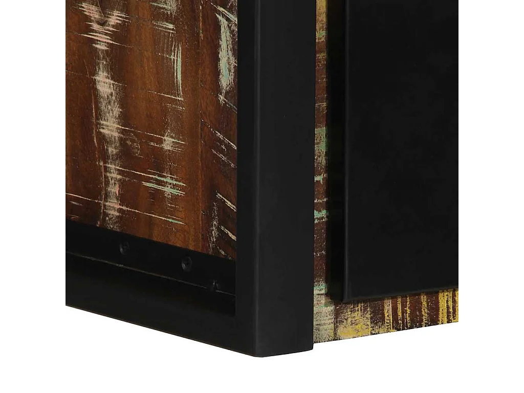 Mesilla de noche | Mesita de noche multicolor 40x35x25 cm madera maciza reciclada