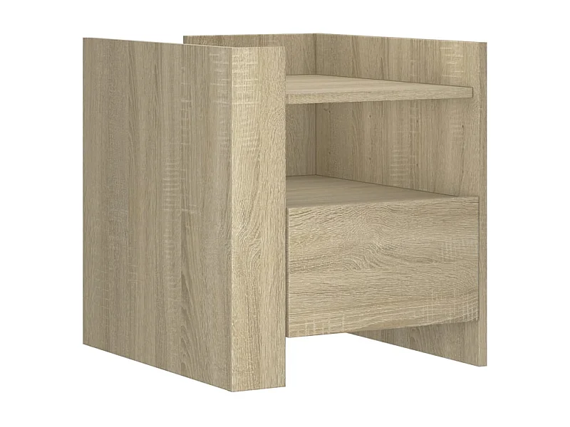 Table de chevet-Table d'appoint Compartiments ouverts chêne sonoma 45x50x50 cm bois d’ingénierie