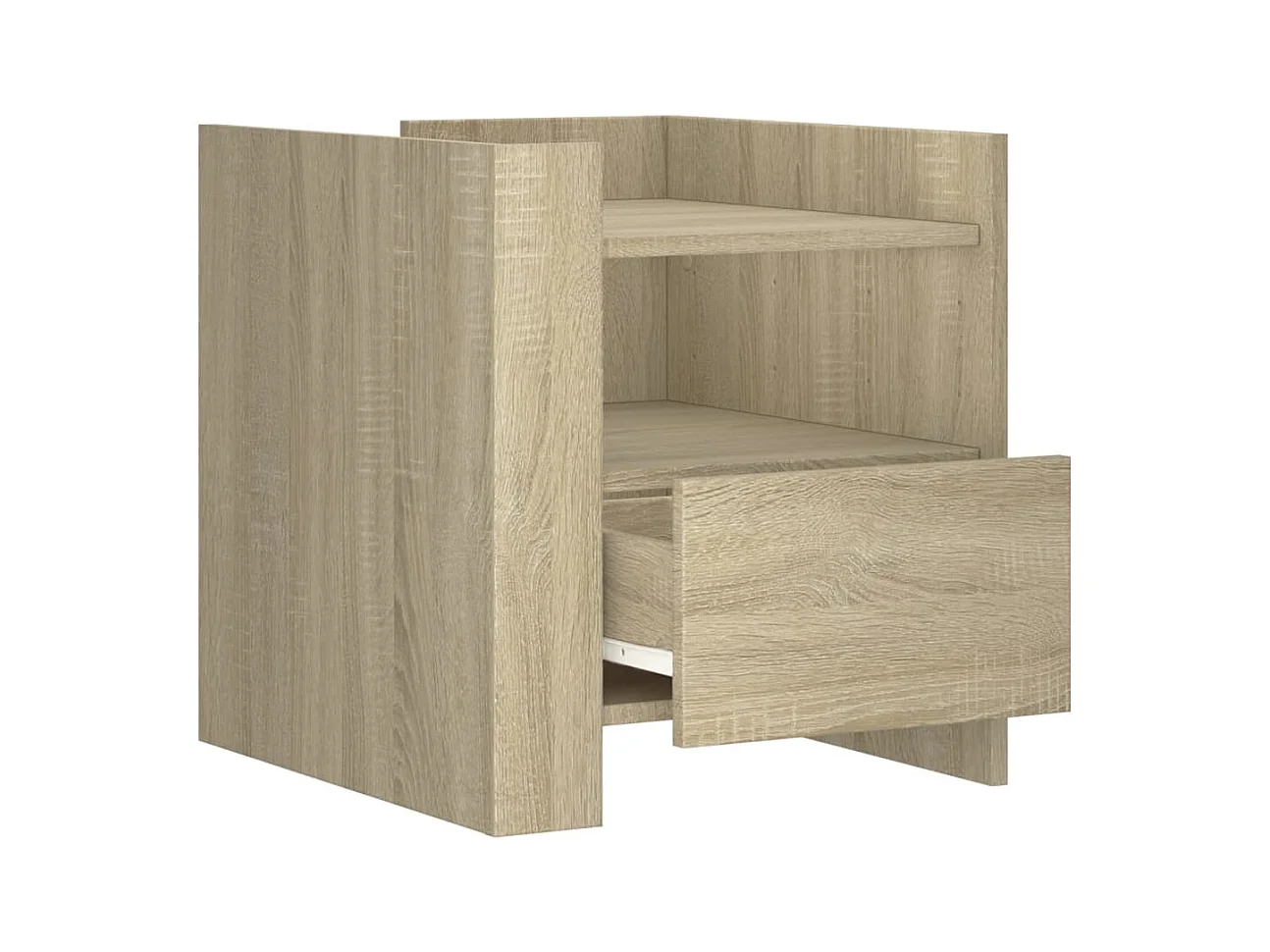 Table de chevet-Table d'appoint Compartiments ouverts chêne sonoma 45x50x50 cm bois d’ingénierie