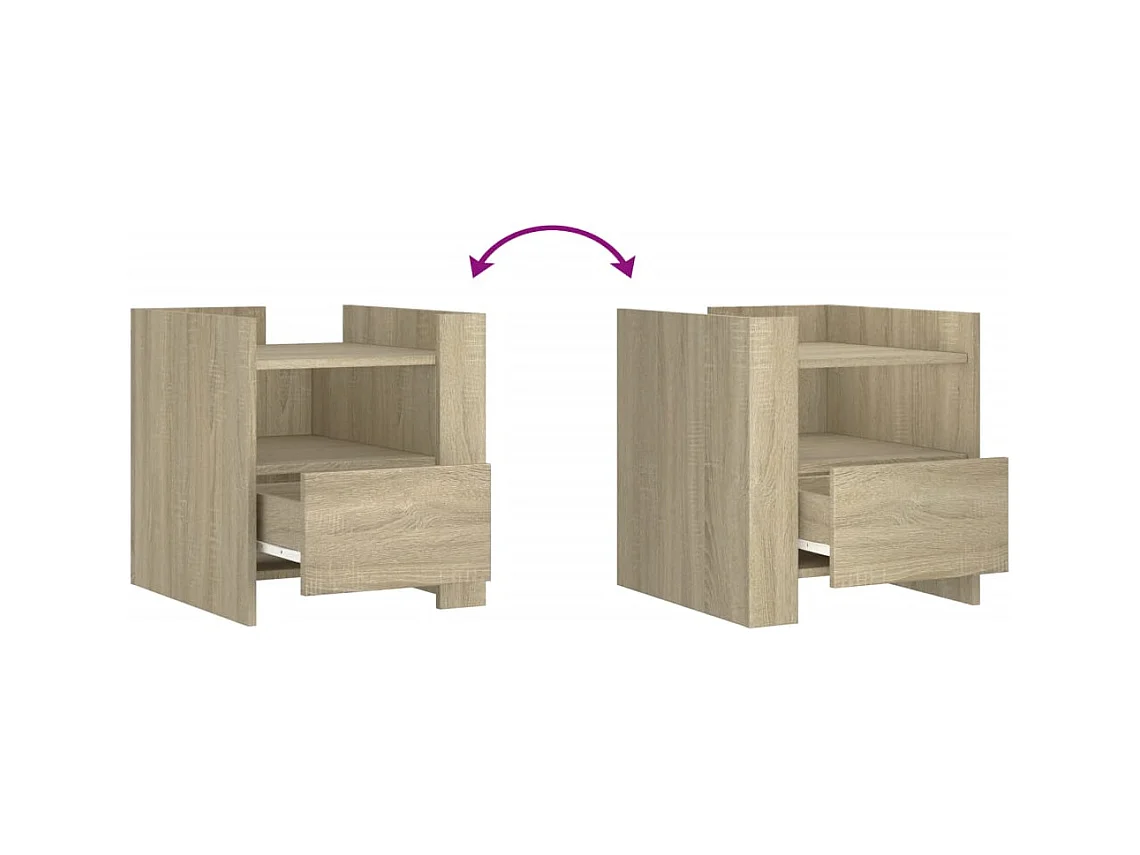 Table de chevet-Table d'appoint Compartiments ouverts chêne sonoma 45x50x50 cm bois d’ingénierie