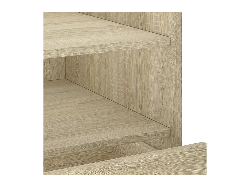 Table de chevet-Table d'appoint Compartiments ouverts chêne sonoma 45x50x50 cm bois d’ingénierie