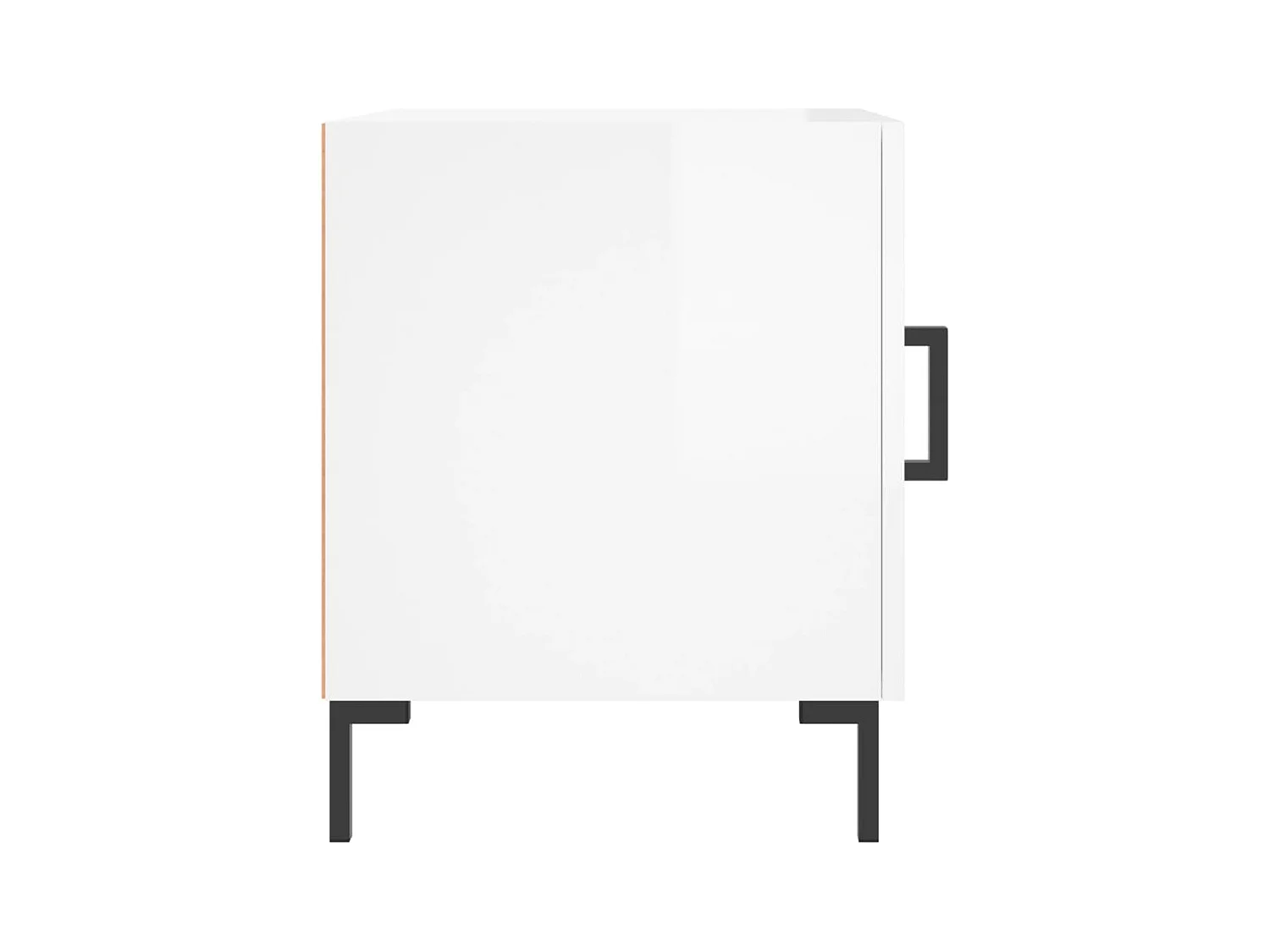 Lot de 2 Tables de chevet Étroite avec Étagère de rangement blanc brillant 40x40x50 cm