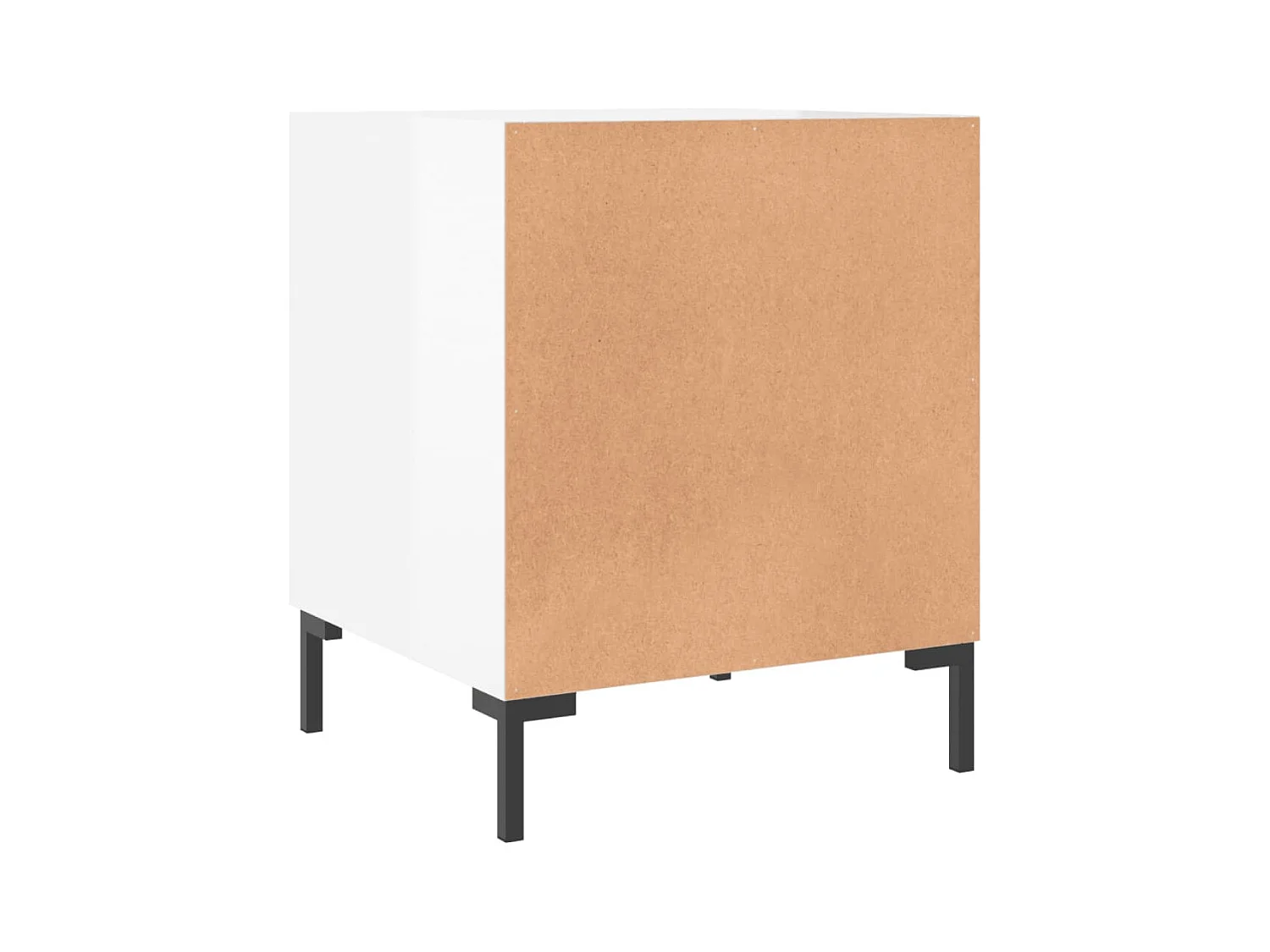 Lot de 2 Tables de chevet Étroite avec Étagère de rangement blanc brillant 40x40x50 cm