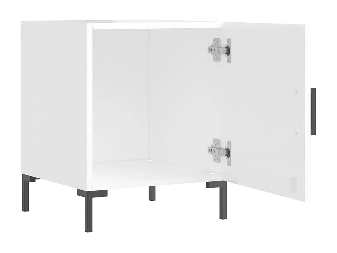 Nachttisch 2er Set-Beistelltisch-Nachttischkommode Hochglanz-Weiß 40x40x50 cm Holzwerkstoff SHL43851
