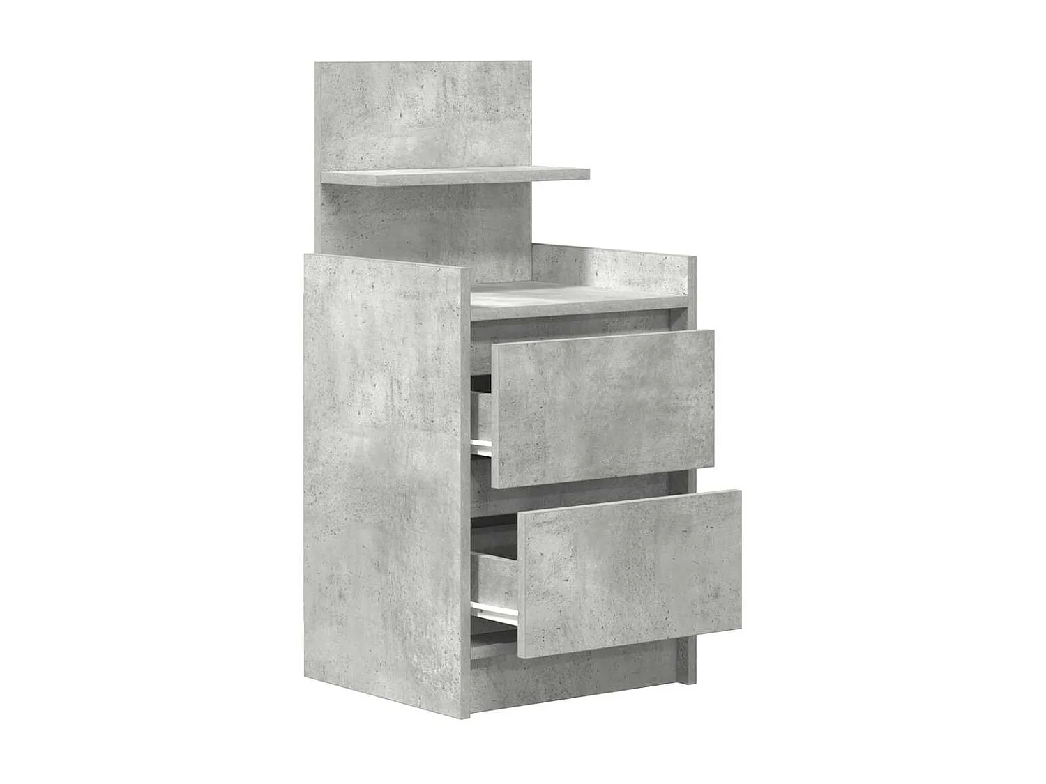 Nachttisch-Beistelltisch mit 2 Schubladen Betongrau 38x34x80 cm SHL3165