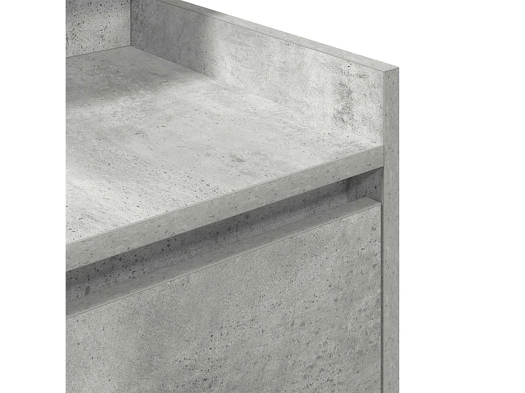 Nachttisch-Beistelltisch mit 2 Schubladen Betongrau 38x34x80 cm SHL3165