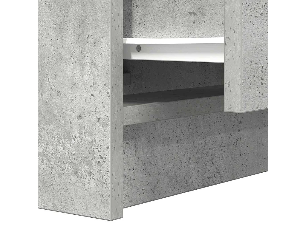 Nachttisch-Beistelltisch mit 2 Schubladen Betongrau 38x34x80 cm SHL3165