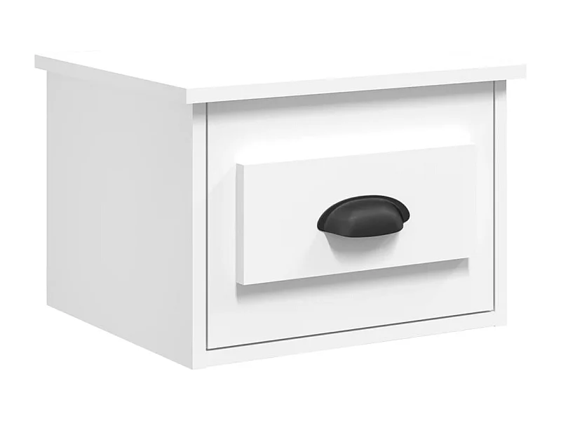 Mesita de noche | Mesilla de noche de pared blanco 41,5x36x28 cm
