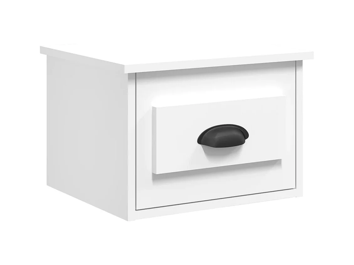 Mesita de noche | Mesilla de noche de pared blanco 41,5x36x28 cm