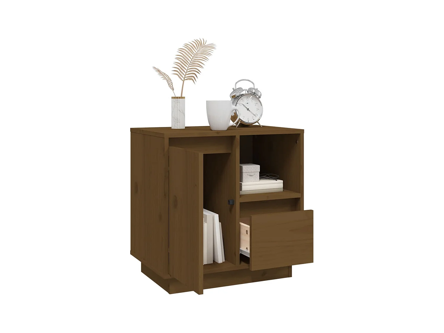 Mesitas de noche | Mesilla de noche 2 uds madera maciza pino marrón miel 50x34x50 cm