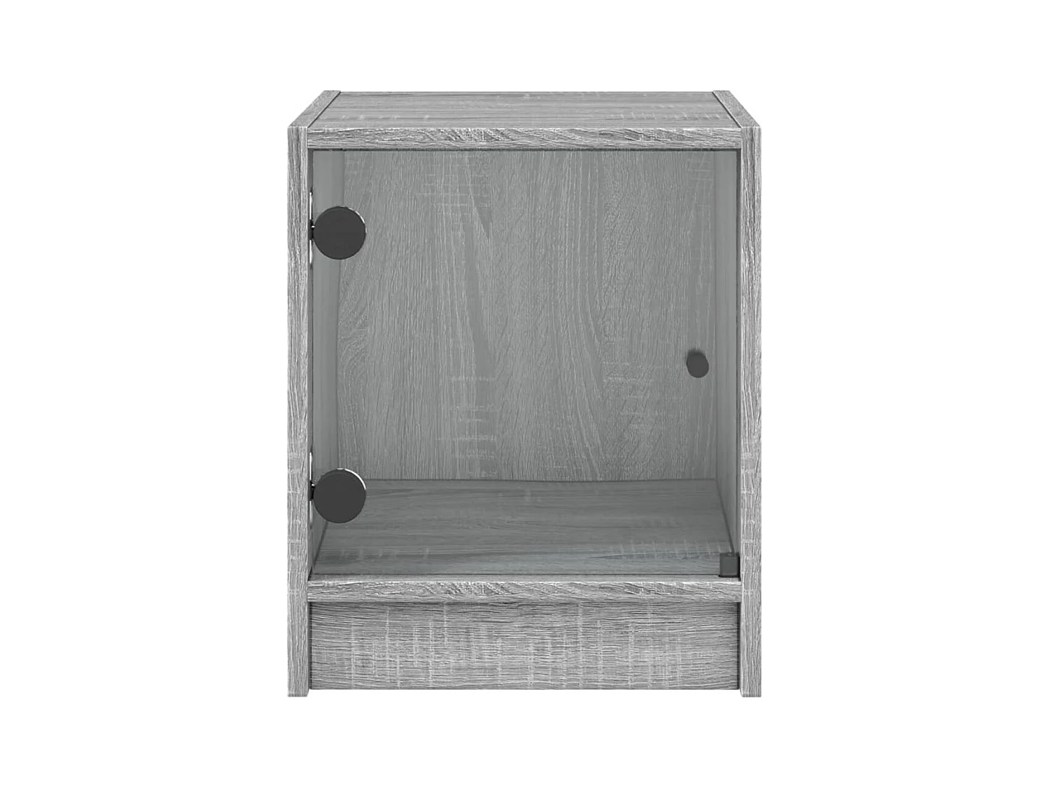 Mesitas de noche | Mesilla de noche con puertas vidrio 2 uds gris Sonoma 35x37x42 cm