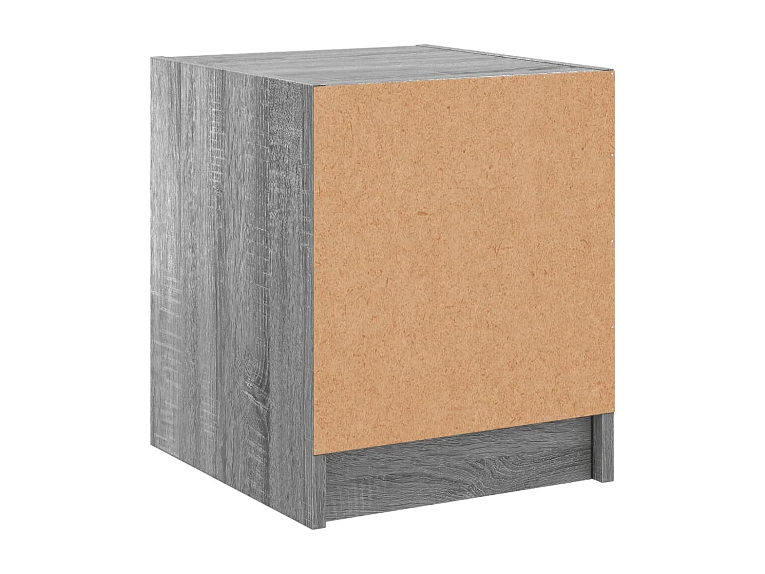 Nachttisch 2er Set-Beistelltisch mit Glastüren Grau Sonoma 35x37x42 cm SHL27392