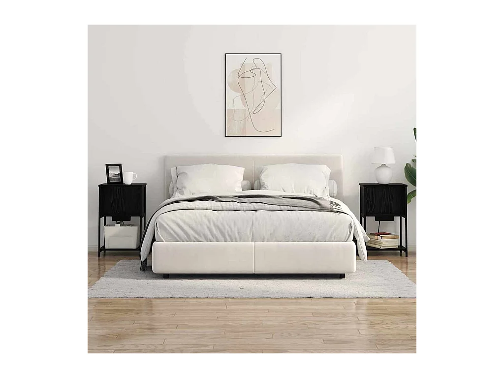 Mesa de Cabeceira Moderna 2 Peças Carvalho preto 38x31x61 cm