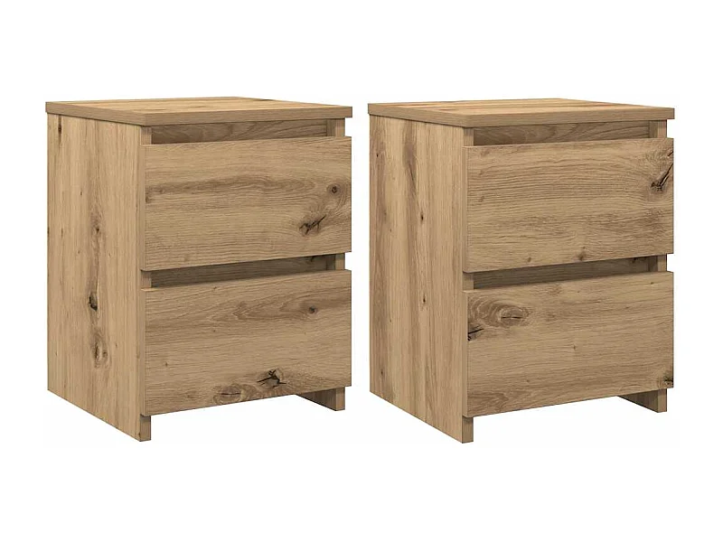 Tables de chevet lot de 2 avec rangement chêne artisanal bois d'ingénierie