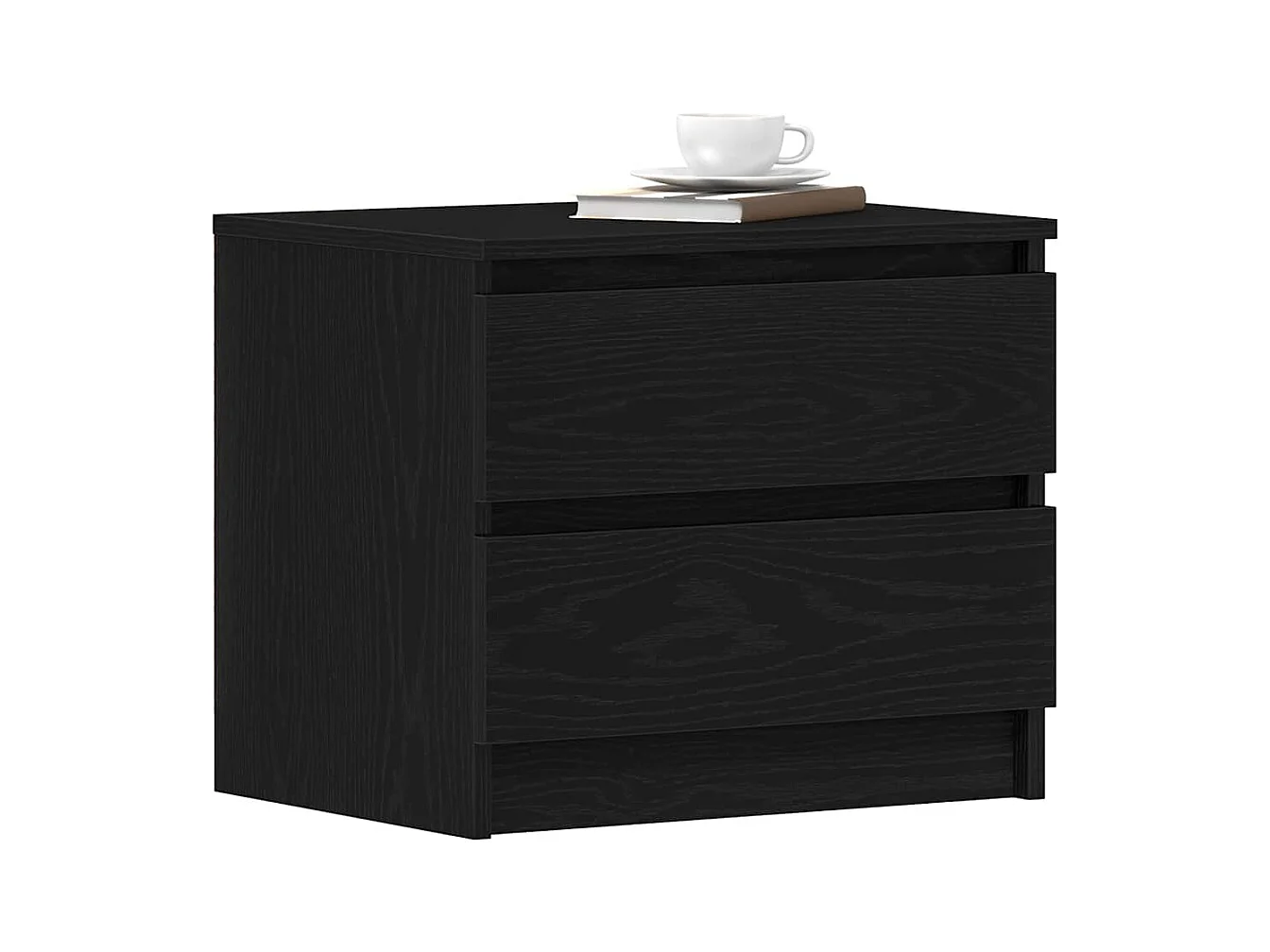 Mesita de Noche | Armario de Noche 2 uds con cajón Roble negro 50x40x43.5 cm