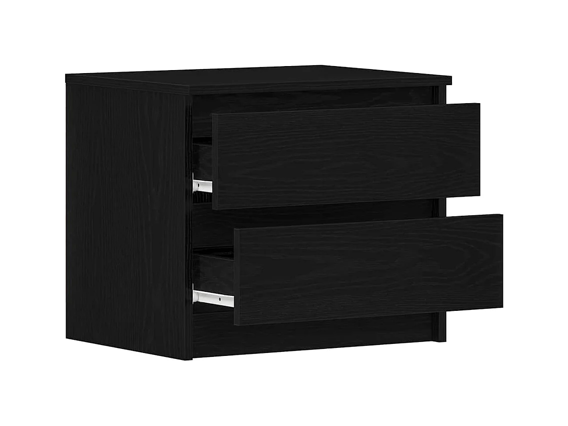 Mesita de Noche | Armario de Noche 2 uds con cajón Roble negro 50x40x43.5 cm