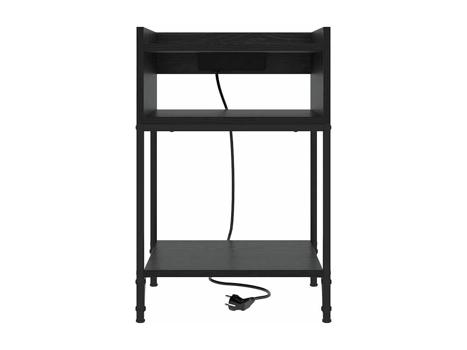 Mesa de Noche | Mesa auxiliar | Mesita de noche con estante 2 uds. Roble negro 40x40x61 cm