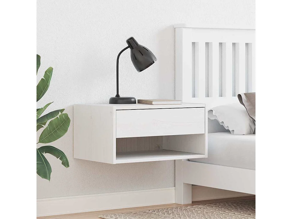 Mesa de Noche | Mesa auxiliar | Mesita de noche con cajón Marrón cera 50x32.5x24 cm