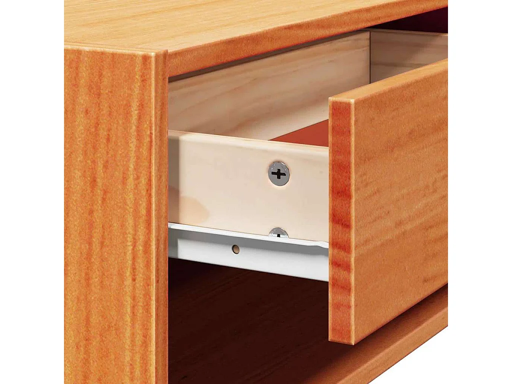 Mesa de Noche | Mesa auxiliar | Mesita de noche con cajón Marrón cera 50x32.5x24 cm