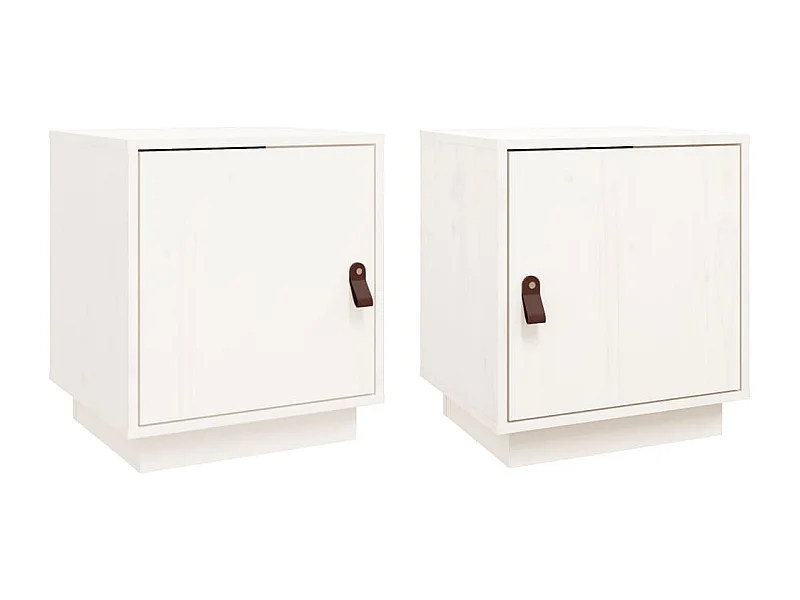 Mesitas de noche | Mesilla de noche 2 uds madera maciza pino blanco 40x34x45 cm