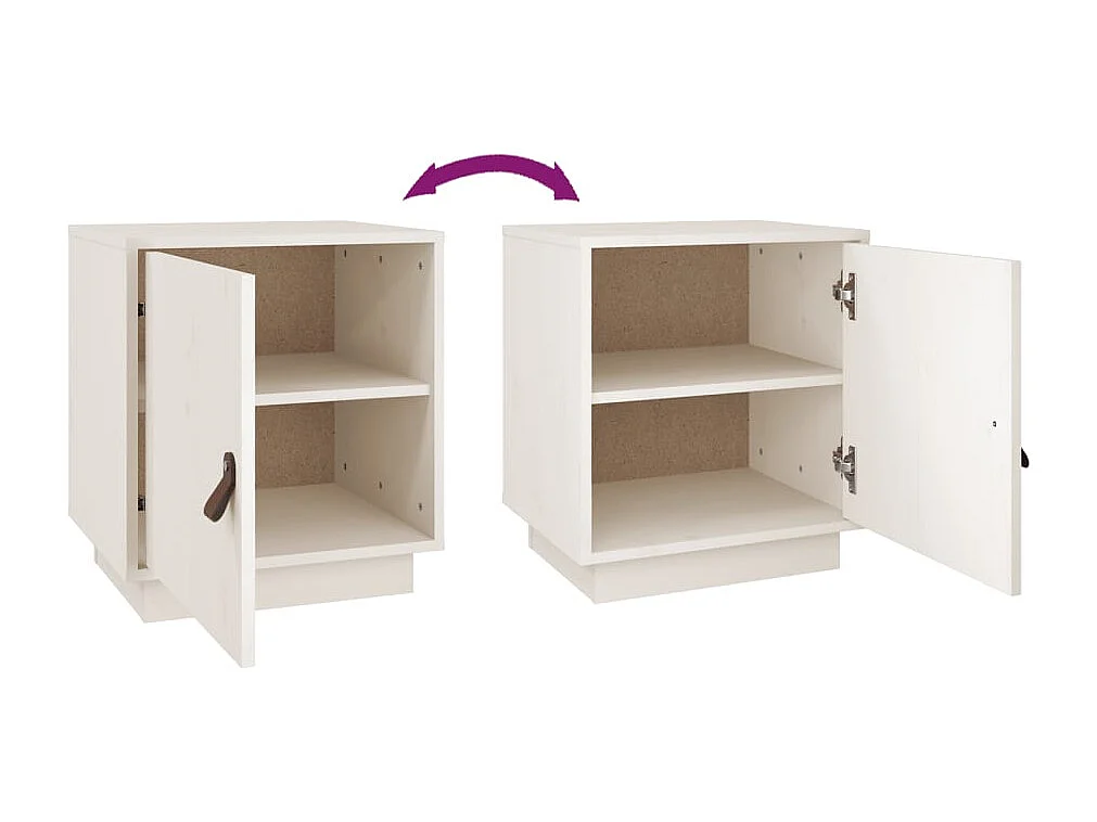 Mesitas de noche | Mesilla de noche 2 uds madera maciza pino blanco 40x34x45 cm