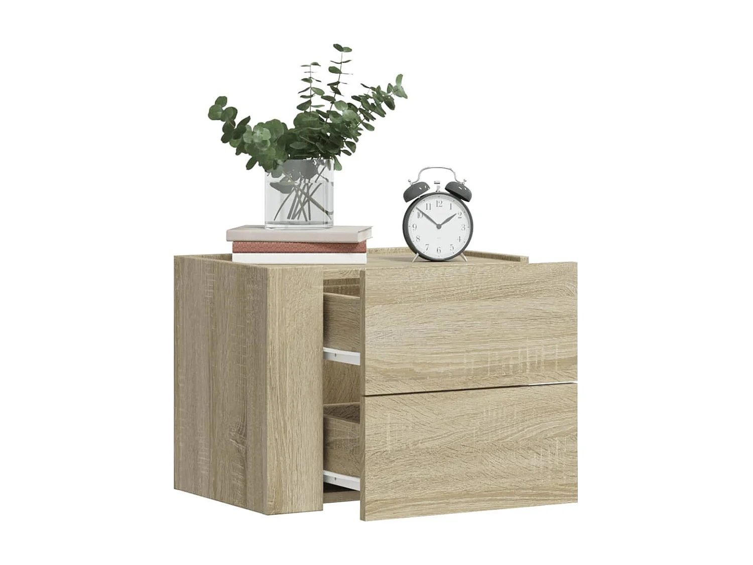 Mesitas de noche | Mesilla de noche de pared 2 unidades roble Sonoma 45x30x35 cm