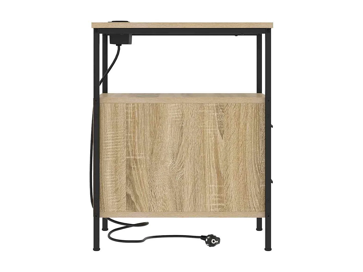 Mesa de Noche | Mesita de noche Roble Sonoma 30x48x61 cm Madera contrachapada