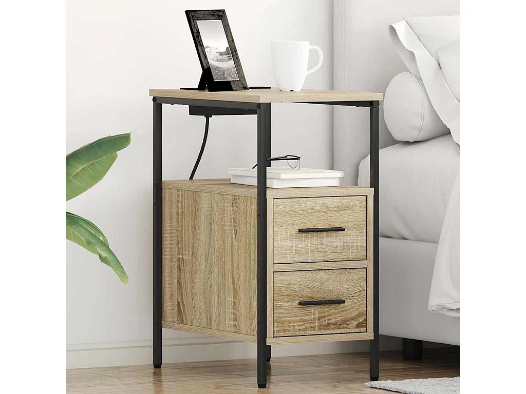 Nachttisch-Beistelltisch Sonoma-Eiche 30 x 48 x 61 cm Holzwerkstoff SHL42877