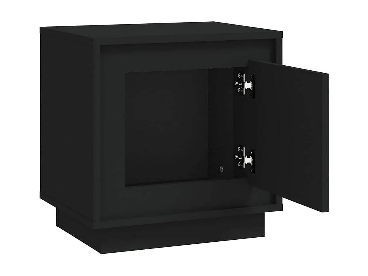 Mesitas de noche | Mesilla de noche 2 uds madera contrachapada negro 44x35x45 cm