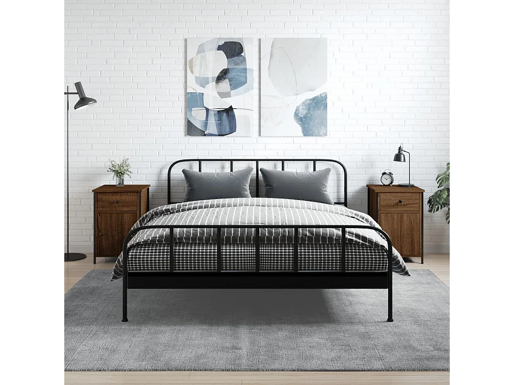 Nachttisch 2er Set-Beistelltisch-Nachttischkommode Braun Eichen-Optik 40x42x60 cm Holzwerkstoff SHL17183