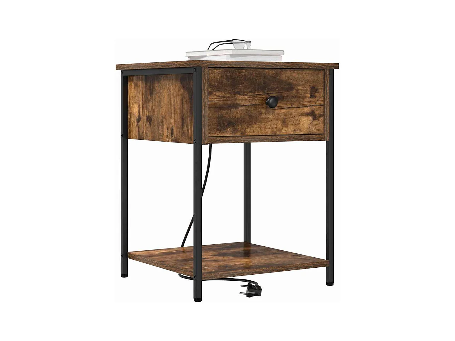 Mesita de Noche | Armario de Noche 2 uds con cajón Roble ahumado 42x41x56 cm