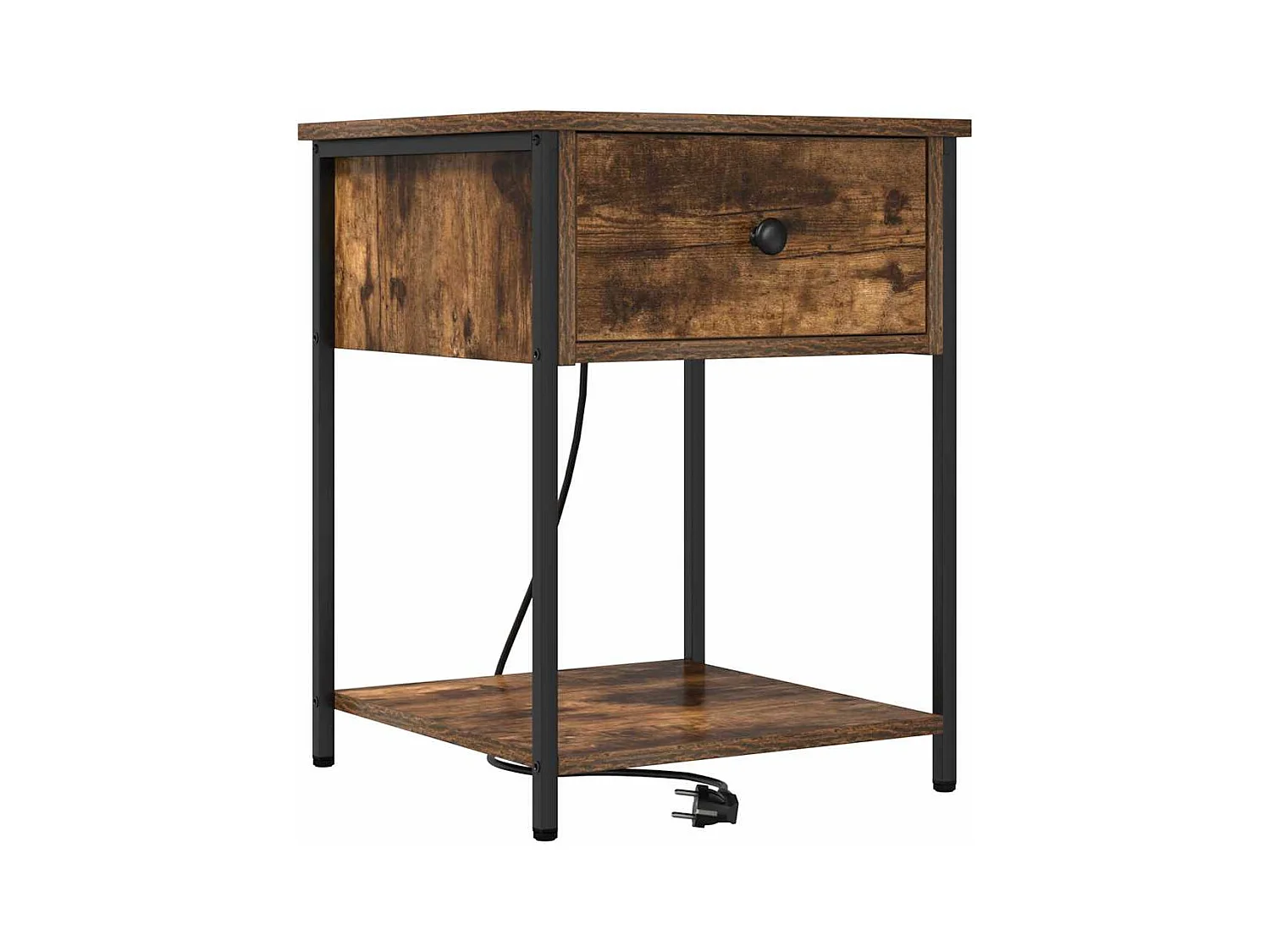 Mesita de Noche | Armario de Noche 2 uds con cajón Roble ahumado 42x41x56 cm