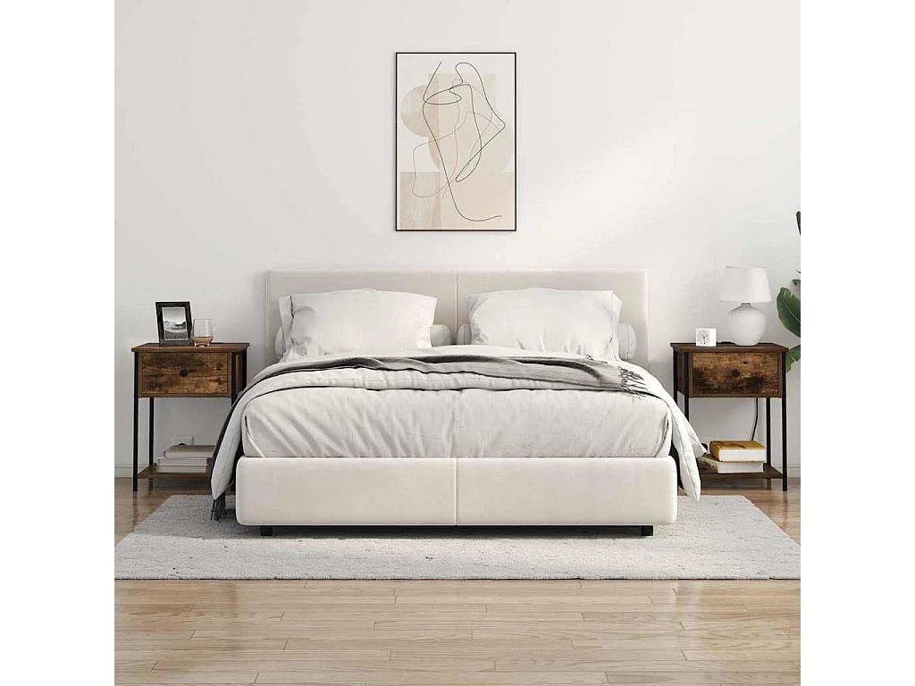 Nachttisch 2er Set-Beistelltisch Geräucherte Eiche 42 x 41 x 56 cm SHL29502