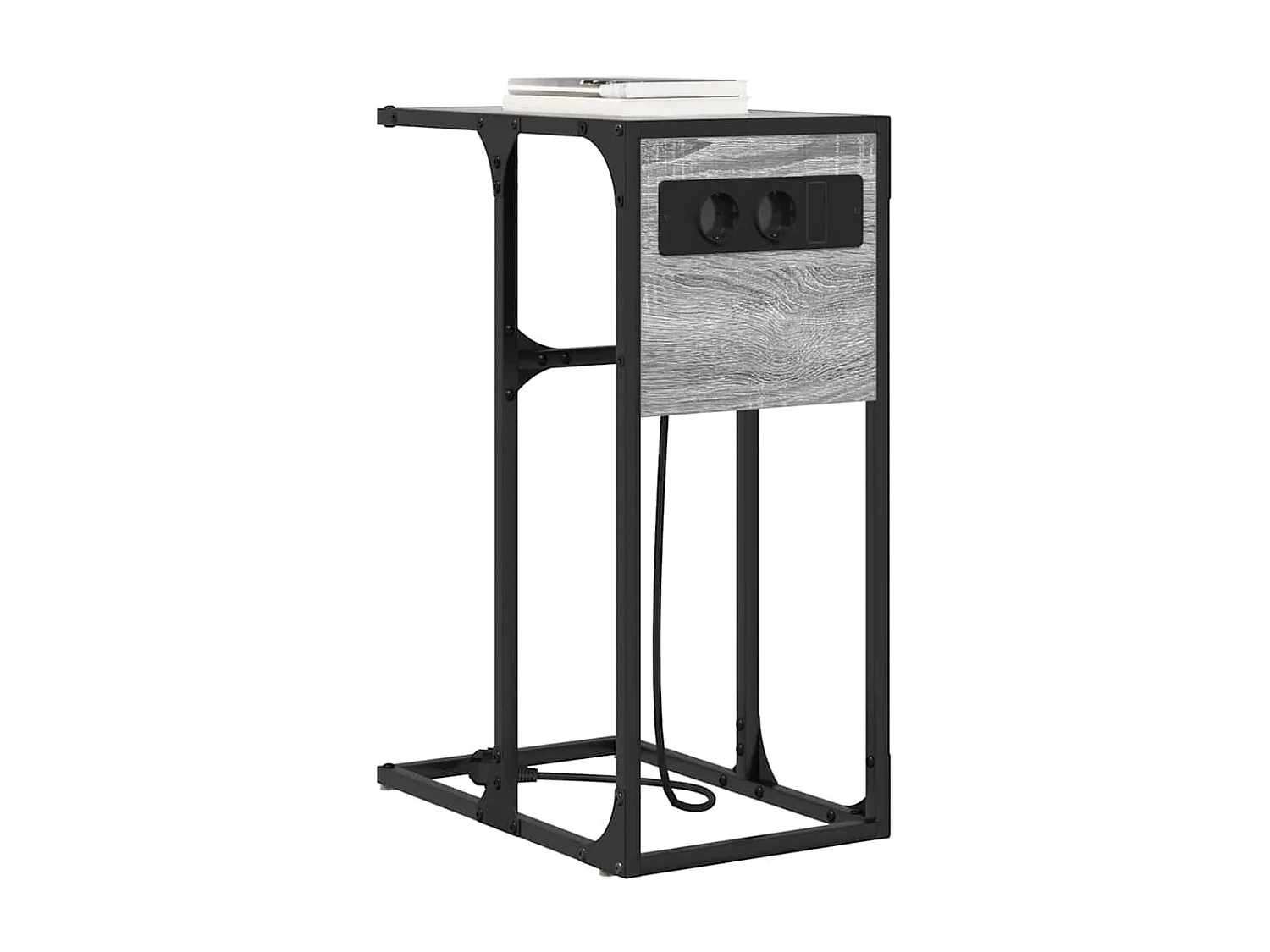 Mesa de Noche | Mesa auxiliar | Mesita de noche Gris sonoma Madera contrachapada