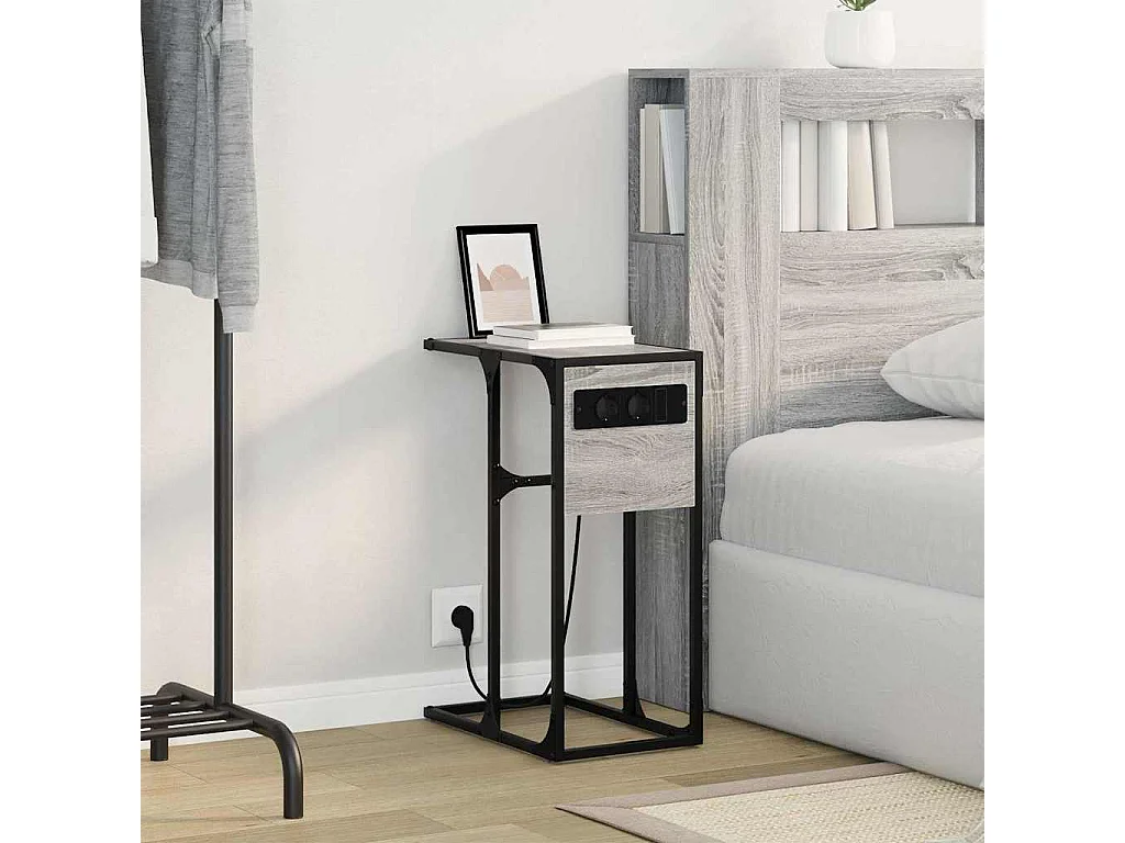 Table de chevet-Table d'appoint Sonoma gris 41.5x26x60.5 cm