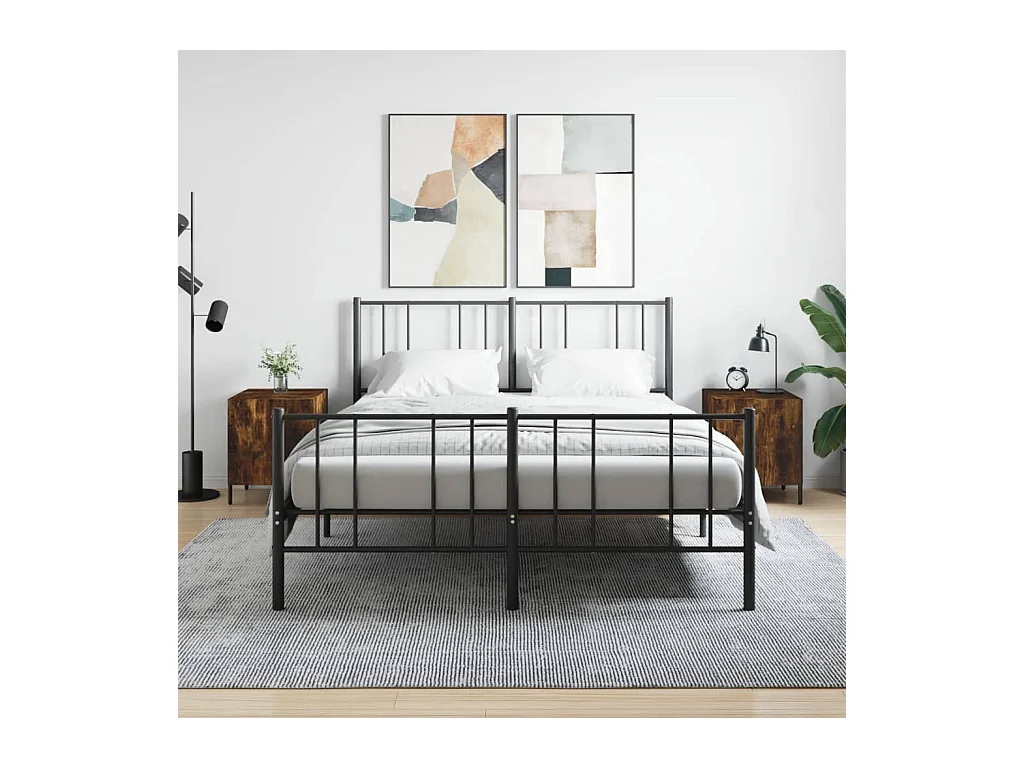 Lot de 2 Tables de chevet avec rangement chêne fumé 40x40x50 cm bois d'ingénierie