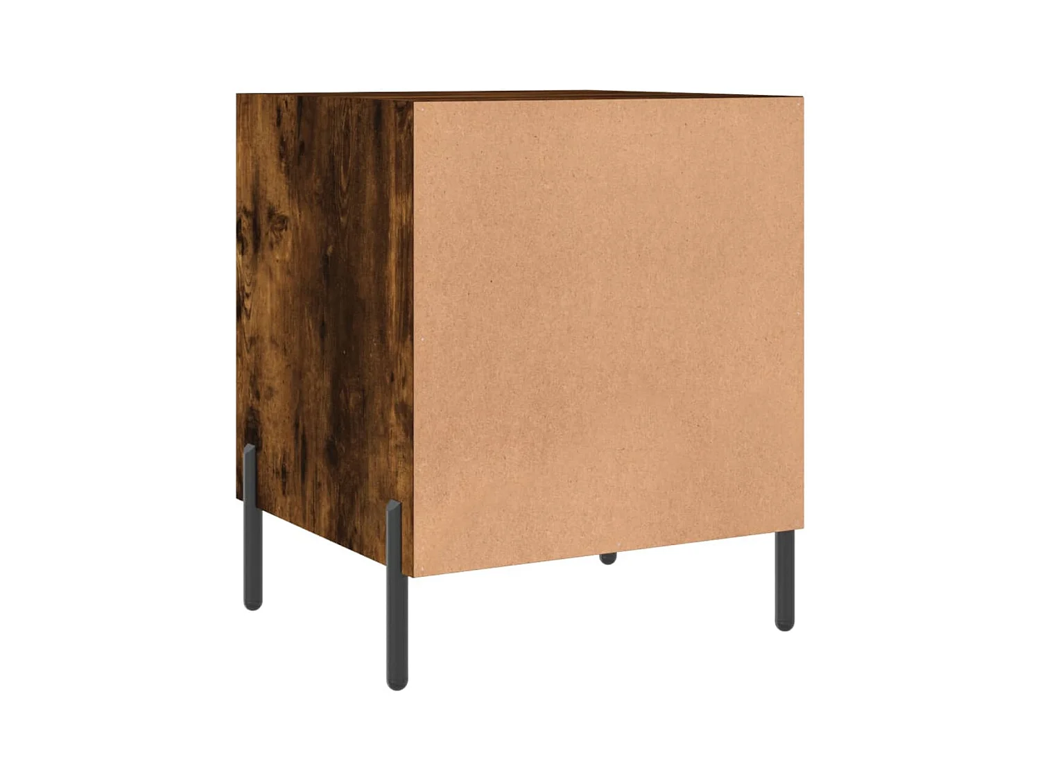 Lot de 2 Tables de chevet avec rangement chêne fumé 40x40x50 cm bois d'ingénierie