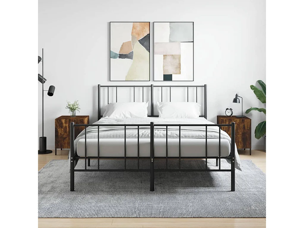 Nachttisch 2er Set-Beistelltisch-Nachttischkommode Räuchereiche 40x40x50 cm Holzwerkstoff SHL30445