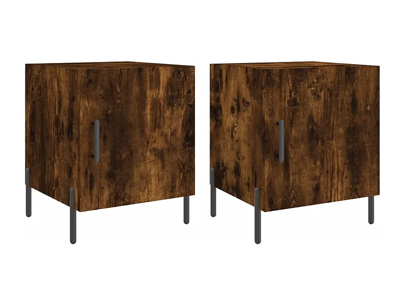 Mesa de Cabeceira Moderna 2 peças 40x40x50cm derivado madeira carvalho fumado