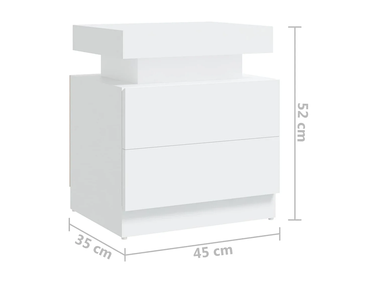 Mesita de noche | Mesilla de noche madera contrachapada blanco 45x35x52 cm