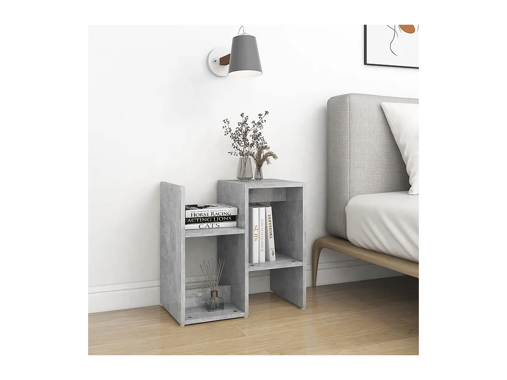 Tables de chevet-Tables de nuit 2 pcs gris béton 50x30x51,5cm bois d'ingénierie