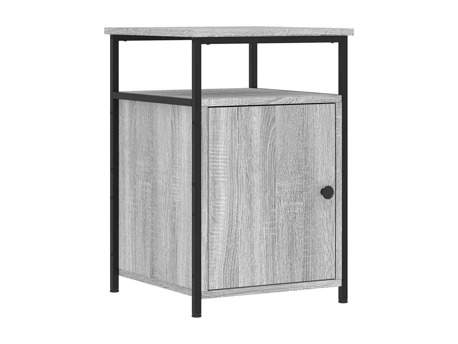 Mesita de noche | Mesilla de noche madera contrachapada gris Sonoma 40x42x60 cm