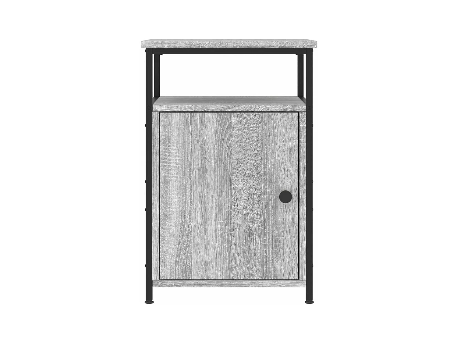 Mesita de noche | Mesilla de noche madera contrachapada gris Sonoma 40x42x60 cm