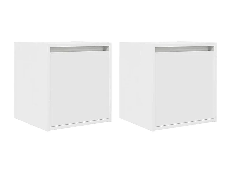 Mesillas de noche | Mesita de noche de pared 2 uds blanco 38x34x40 cm
