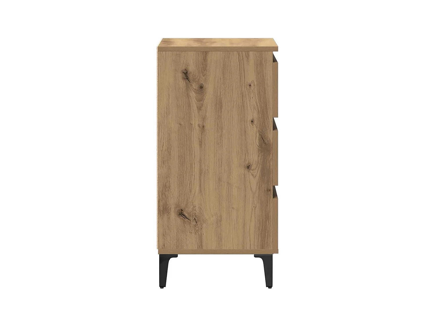 Table de chevet-Table d'appoint avec pieds en métal chêne artisanal 40x35x69 cm